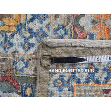 Load image into Gallery viewer, 11&#39;9&quot;x15&#39;2&quot; Tortilla Brown, Antiqued Tabriz Vase and Flower Blossom Design, Hi-Lo Pile, Silk with Textured Wool, Hand Knotted, Oversized, Oriental Rug FWR525864