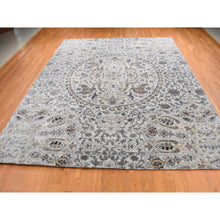 Load image into Gallery viewer, 12&#39;x15&#39; Cloud Gray, The Maharaja, Oversized, Pure Silk With Textured Wool, Hand Knotted Oriental Rug FWR525912