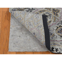 Load image into Gallery viewer, 12&#39;x15&#39; Cloud Gray, The Maharaja, Oversized, Pure Silk With Textured Wool, Hand Knotted Oriental Rug FWR525912