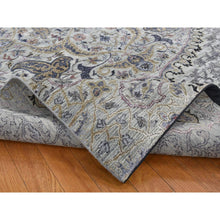Load image into Gallery viewer, 12&#39;x15&#39; Cloud Gray, The Maharaja, Oversized, Pure Silk With Textured Wool, Hand Knotted Oriental Rug FWR525912