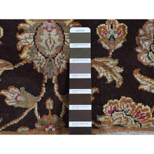 Load image into Gallery viewer, 2&#39;7&quot;x15&#39;9&quot; Coffee Brown, Rajasthan All Over Leaf Design, Half Wool and Half Silk, XL Runner, Hand Knotted Oriental Rug FWR525936