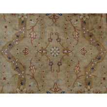 Load image into Gallery viewer, 3&#39;x23&#39;3&quot; Golden Brown, Super Dense Weave, Tabriz, Xl Runner, 300 Kpsi, Pure Wool, Hand Knotted, Oriental Rug FWR525942