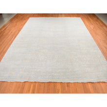 Load image into Gallery viewer, 11&#39;10&quot;x15&#39; Sepia Brown, Wool and Silk, Tone on Tone, Geometrical and Flower Rosettes Design, Hand Knotted, Oversized, Oriental Rug FWR525978