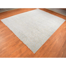 Load image into Gallery viewer, 11&#39;10&quot;x15&#39; Sepia Brown, Wool and Silk, Tone on Tone, Geometrical and Flower Rosettes Design, Hand Knotted, Oversized, Oriental Rug FWR525978