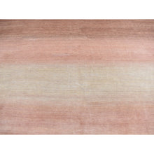 Load image into Gallery viewer, 12&#39;4&quot;x15&#39; Mocha Brown Shade Gradation and Rainbow Design, Modern Gabbeh, Pure Wool, Hand Knotted, Oversized Oriental Rug FWR525984