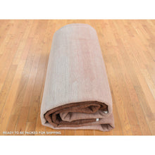 Load image into Gallery viewer, 12&#39;4&quot;x15&#39; Mocha Brown Shade Gradation and Rainbow Design, Modern Gabbeh, Pure Wool, Hand Knotted, Oversized Oriental Rug FWR525984