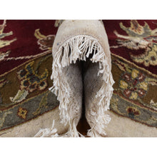 Load image into Gallery viewer, 12&#39;x15&#39;3&quot; Floral White, Hand Knotted, Half Wool And Half Silk, Rajasthan All Over Leaf Design, Oversized Oriental Rug FWR525990