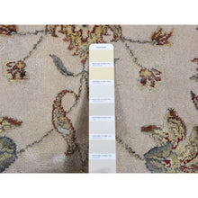 Load image into Gallery viewer, 12&#39;x15&#39;3&quot; Floral White, Hand Knotted, Half Wool and Half Silk, Rajasthan All Over Leaf Design, Oversized Oriental Rug FWR525990
