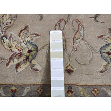 Load image into Gallery viewer, 12&#39;x18&#39;2&quot; Seashell White, Hand Knotted, Half Wool and Half Silk, Rajasthan All Over Leaf Design, Oversized Oriental Rug FWR525996