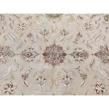 Load image into Gallery viewer, 12&#39;x18&#39;2&quot; Seashell White, Hand Knotted, Half Wool and Half Silk, Rajasthan All Over Leaf Design, Oversized Oriental Rug FWR525996