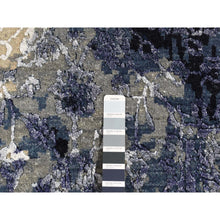 Load image into Gallery viewer, 10&#39;x10&#39; Denim Blue, Wool And Silk, Shibori Design, Tone On Tone, Hand Knotted, Square Oriental Rug FWR526008