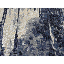 Load image into Gallery viewer, 10&#39;x10&#39; Denim Blue, Wool And Silk, Shibori Design, Tone On Tone, Hand Knotted, Square Oriental Rug FWR526008