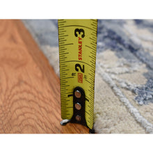 Load image into Gallery viewer, 10&#39;x10&#39; Denim Blue, Wool And Silk, Shibori Design, Tone On Tone, Hand Knotted, Square Oriental Rug FWR526008