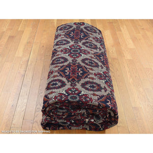 13'x19'4" Bone White, Oversized, Afghan Khamyab, Hand Knotted, Denser Weave With Shiny Wool, Oriental Rug FWR526020