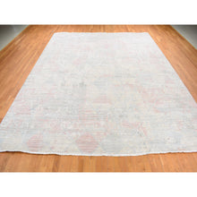 Load image into Gallery viewer, 12&#39;x15&#39;3&quot; Ivory With A Mix Of Brown, The Pastel Collection, Silk With Textured Wool, Hand Knotted, Oversized Oriental Rug FWR526044