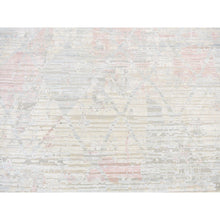 Load image into Gallery viewer, 12&#39;x15&#39;3&quot; Ivory With A Mix Of Brown, The Pastel Collection, Silk With Textured Wool, Hand Knotted, Oversized Oriental Rug FWR526044