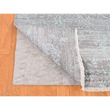 Load image into Gallery viewer, 11&#39;10&quot;x14&#39;10&quot; Sea Foam Green, Broken And Erased Persian Design, Wool And Silk, Hand Knotted, Oversized Oriental Rug FWR526050