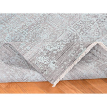 Load image into Gallery viewer, 11&#39;10&quot;x14&#39;10&quot; Sea Foam Green, Broken And Erased Persian Design, Wool And Silk, Hand Knotted, Oversized Oriental Rug FWR526050