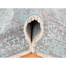 Load image into Gallery viewer, 11&#39;10&quot;x14&#39;10&quot; Sea Foam Green, Broken And Erased Persian Design, Wool And Silk, Hand Knotted, Oversized Oriental Rug FWR526050