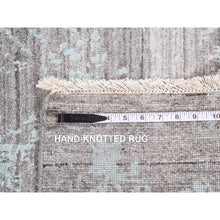 Load image into Gallery viewer, 11&#39;10&quot;x14&#39;10&quot; Sea Foam Green, Broken And Erased Persian Design, Wool And Silk, Hand Knotted, Oversized Oriental Rug FWR526050
