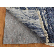 Load image into Gallery viewer, 4&#39;x8&#39; Shades Of Blue With Gray, Shibori Design, Tone On Tone, Wool And Silk, Hand Knotted, Gallery Size Oriental Rug FWR526062