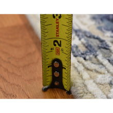 Load image into Gallery viewer, 4&#39;x8&#39; Shades Of Blue With Gray, Shibori Design, Tone On Tone, Wool And Silk, Hand Knotted, Gallery Size Oriental Rug FWR526062