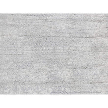 Load image into Gallery viewer, 4&#39;x9&#39;8&quot; Coin Gray, Broken And Erased Persian Design, Wide Runner, Wool And Silk, Hand Knotted Oriental Rug FWR526074