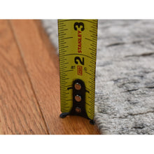 Load image into Gallery viewer, 4&#39;x9&#39;8&quot; Coin Gray, Broken And Erased Persian Design, Wide Runner, Wool And Silk, Hand Knotted Oriental Rug FWR526074