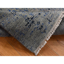 Load image into Gallery viewer, 3&#39;1&quot;x5&#39; Fossil Gray, Wool and Silk, Broken Design, Tone on Tone, Hand Knotted, Oriental Rug FWR526092