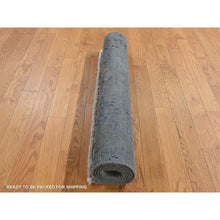Load image into Gallery viewer, 3&#39;1&quot;x5&#39; Fossil Gray, Wool and Silk, Broken Design, Tone on Tone, Hand Knotted, Oriental Rug FWR526092