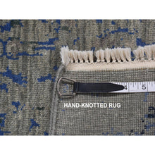 Load image into Gallery viewer, 3&#39;1&quot;x5&#39; Fossil Gray, Wool And Silk, Broken Design, Tone On Tone, Hand Knotted, Oriental Rug FWR526092