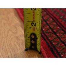 Load image into Gallery viewer, 3&#39;2&quot;x4&#39;8&quot; Crimson Red, New Persian Turkoman Bokara with Geometric Medallion Design, Pure Wool, Hand Knotted, Oriental Rug FWR526098