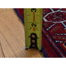 Load image into Gallery viewer, 3&#39;3&quot;x4&#39;2&quot; Sangria Red, Persian Turkoman Bokara with Geometric Design, Pure Wool, Hand Knotted Oriental Rug FWR526104