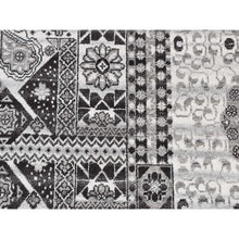 Load image into Gallery viewer, 2&#39;8&quot;x3&#39; Cloud Gray, Sampler Mamluk Design, Pure Wool, Hand Knotted Oriental Rug FWR526116