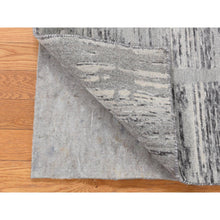 Load image into Gallery viewer, 2&#39;6&quot;x17&#39;10&quot; Spanish Gray, Hand Spun Undyed Natural Wool, Modern Criss Cross Erased Design, Xl Runner, Hand Knotted, Oriental Rug FWR526122