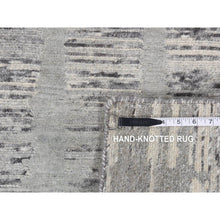 Load image into Gallery viewer, 2&#39;6&quot;x17&#39;10&quot; Spanish Gray, Hand Spun Undyed Natural Wool, Modern Criss Cross Erased Design, Xl Runner, Hand Knotted, Oriental Rug FWR526122