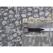 Load image into Gallery viewer, 3&#39;x8&#39; Nevada Gray With Gold, Persian Medallion Design, Wool And Pure Silk, Wide Runner, Hand Knotted, Oriental Rug FWR526128