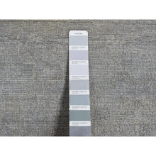 Load image into Gallery viewer, 2&#39;7&quot;x9&#39;10&quot; Spanish Gray, Hand Knotted, Silver Wash Peshawar, Plain With No Design, Pure Wool, Oriental Runner Rug FWR526146
