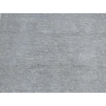 Load image into Gallery viewer, 2&#39;7&quot;x9&#39;10&quot; Spanish Gray, Hand Knotted, Silver Wash Peshawar, Plain With No Design, Pure Wool, Oriental Runner Rug FWR526146