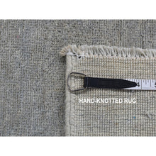 Load image into Gallery viewer, 2&#39;7&quot;x9&#39;10&quot; Spanish Gray, Hand Knotted, Silver Wash Peshawar, Plain With No Design, Pure Wool, Oriental Runner Rug FWR526146