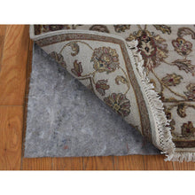 Load image into Gallery viewer, 2&#39;7&quot;x16&#39; Eggshell White, Half Wool And Half Silk, Rajasthan With All Over Leaf Design, Hand Knotted, Xl Runner, Oriental Rug FWR526164