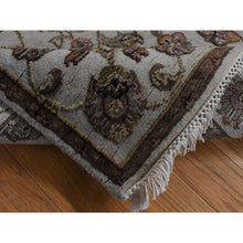 Load image into Gallery viewer, 2&#39;7&quot;x16&#39; Eggshell White, Half Wool And Half Silk, Rajasthan With All Over Leaf Design, Hand Knotted, Xl Runner, Oriental Rug FWR526164