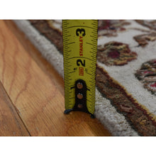 Load image into Gallery viewer, 2&#39;7&quot;x16&#39; Eggshell White, Half Wool And Half Silk, Rajasthan With All Over Leaf Design, Hand Knotted, Xl Runner, Oriental Rug FWR526164