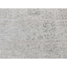 Load image into Gallery viewer, 8&#39;x10&#39; Cloud Gray, Tabriz Erased And Broken Design, Tone On Tone, Wool And Silk, Hand Knotted, Oriental Rug FWR526194