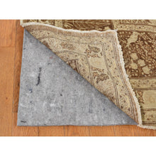Load image into Gallery viewer, 9&#39;2&quot;x12&#39;5&quot; Beeswax Brown, Antique Persian Tabriz, Birds and Trees Design, Pure Wool, Even Wear, Hand Knotted, Oriental Rug FWR526206