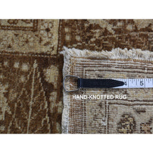 Load image into Gallery viewer, 9&#39;2&quot;x12&#39;5&quot; Beeswax Brown, Antique Persian Tabriz, Birds and Trees Design, Pure Wool, Even Wear, Hand Knotted, Oriental Rug FWR526206