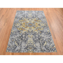 Load image into Gallery viewer, 8&#39;x10&#39;2&quot; Millennium Blue, Abstract Design, Wool And Silk, Hand Knotted, Oriental Rug FWR526212