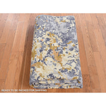 Load image into Gallery viewer, 8&#39;x10&#39;2&quot; Millennium Blue, Abstract Design, Wool And Silk, Hand Knotted, Oriental Rug FWR526212