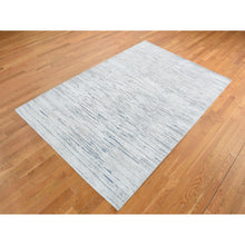 Load image into Gallery viewer, 10&#39;x14&#39; Ivory, Striae Design, Textured Wool, Hand Knotted, Oriental Rug FWR526248
