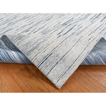 Load image into Gallery viewer, 10&#39;x14&#39; Ivory, Striae Design, Textured Wool, Hand Knotted, Oriental Rug FWR526248